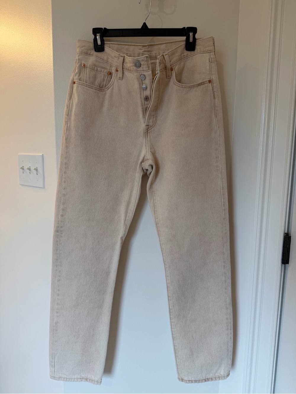 Women’s 501 Natural Beige Button-Fly Jeans